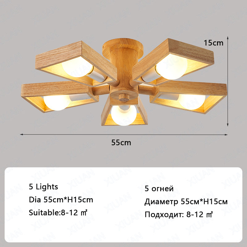Noordse houten kroonluchter