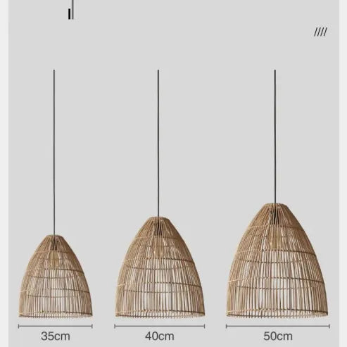 Wabi-sabi-stijl creatieve houten rotan hanglamp voor de keuken