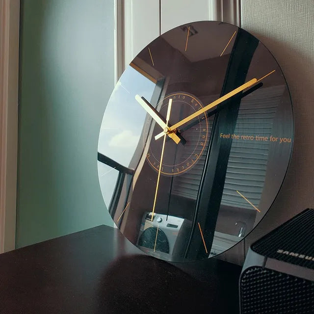 TimelessUniverse - glazen wandklok met tandwielmechanisme
