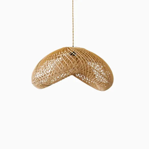 Wolkvormige kroonluchterhanger van geweven rotan