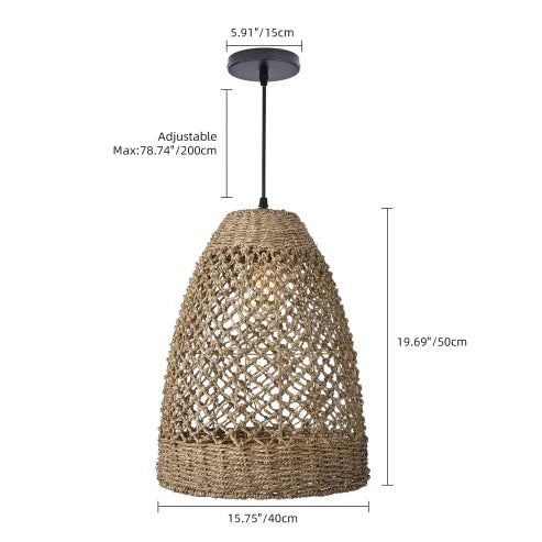 Boerderij kust boho hanglamp met handgeweven rotan geweven hanglamp