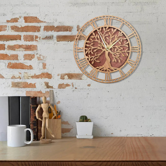Racines anciennes | horloge murale en bois