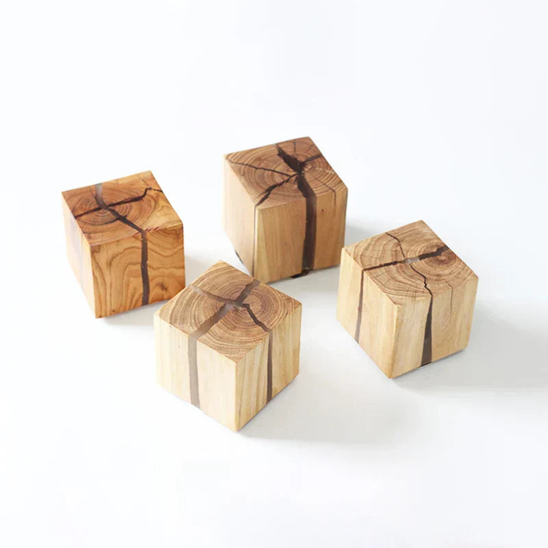 Solidwood - kubusvormige ambachtelijke wandlamp