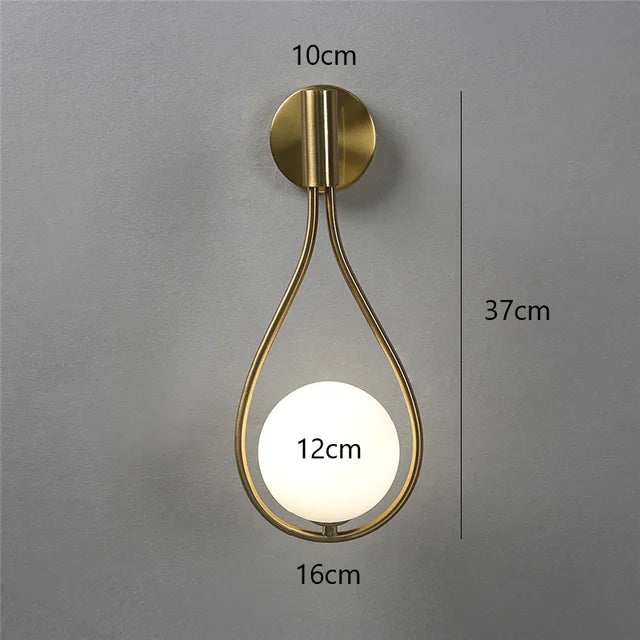 ZenithGlass - wandlamp met metalen en glazen bol