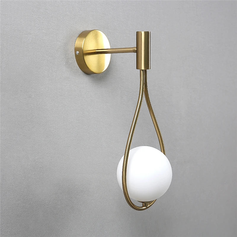 ZenithGlass - wandlamp met metalen en glazen bol