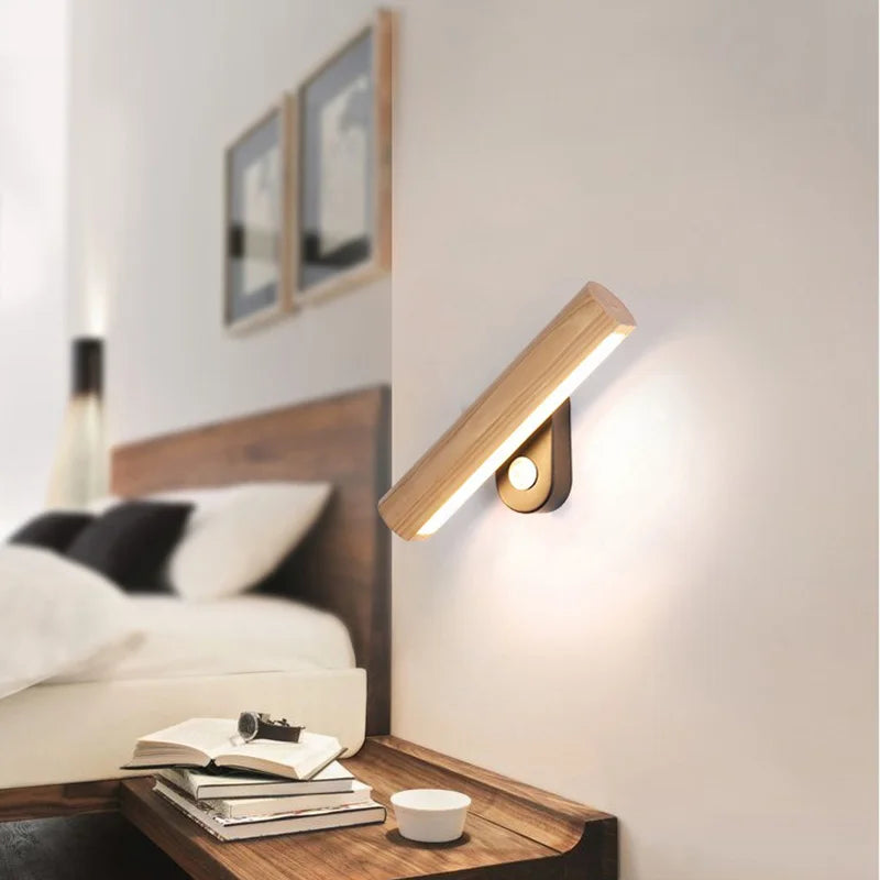 Woodglow - led slaapkamerwandlamp gemaakt van hout