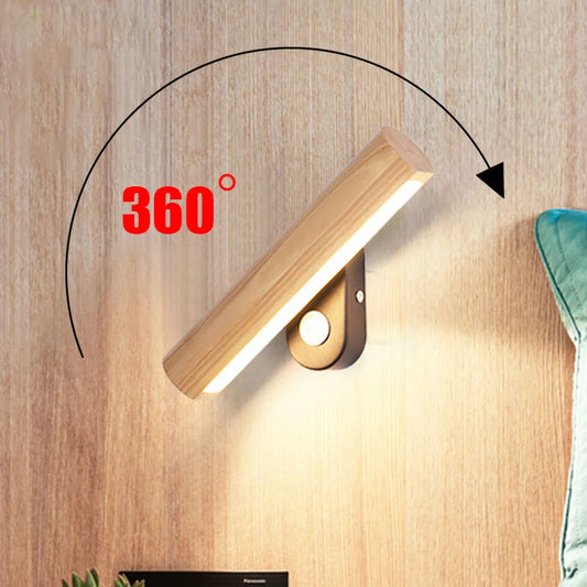 Woodglow - led slaapkamerwandlamp gemaakt van hout