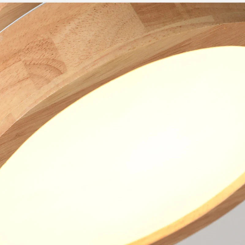 NordicGlo - scandinavische massief houten plafondlamp rond
