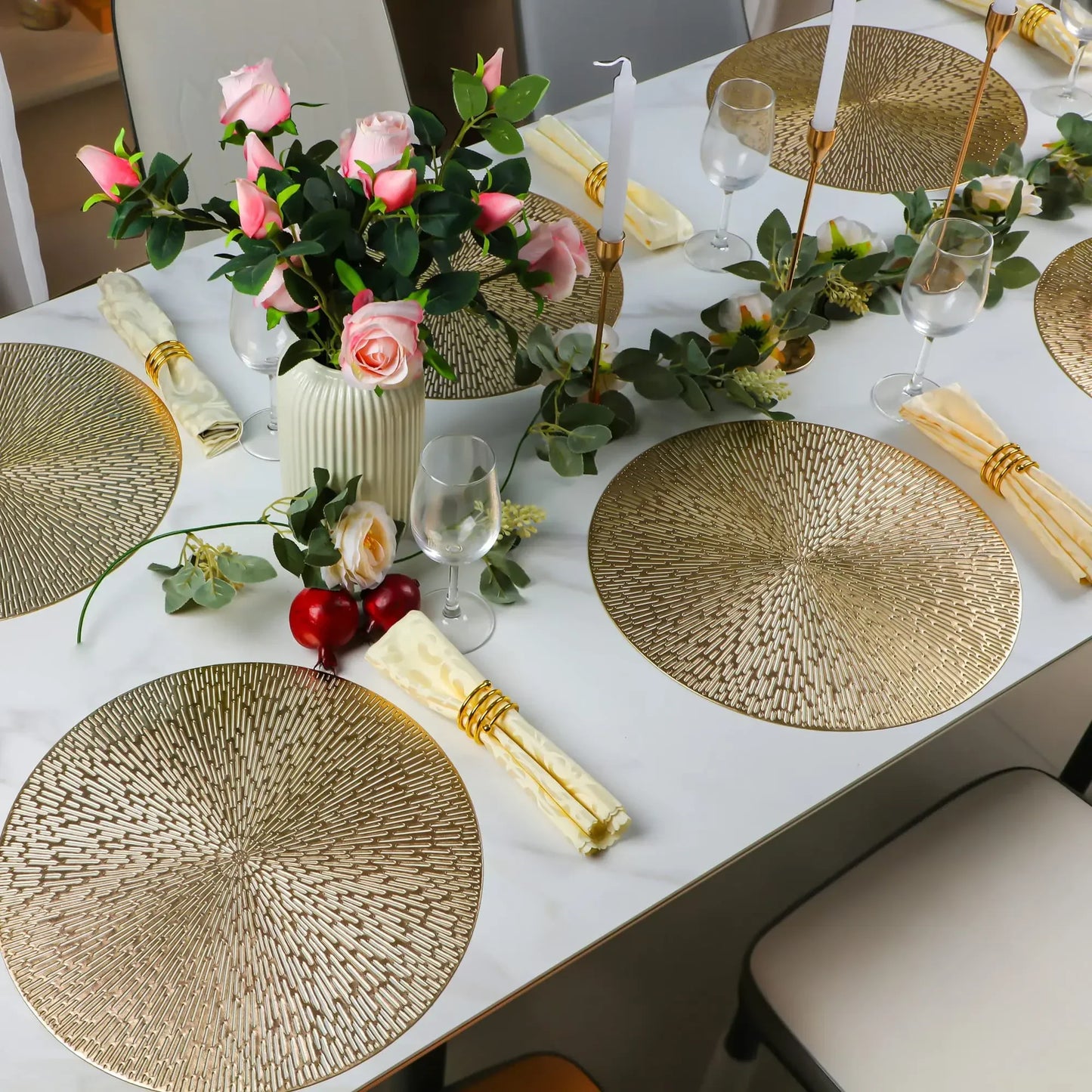 LuxuriousDining - metallic ronde placemats