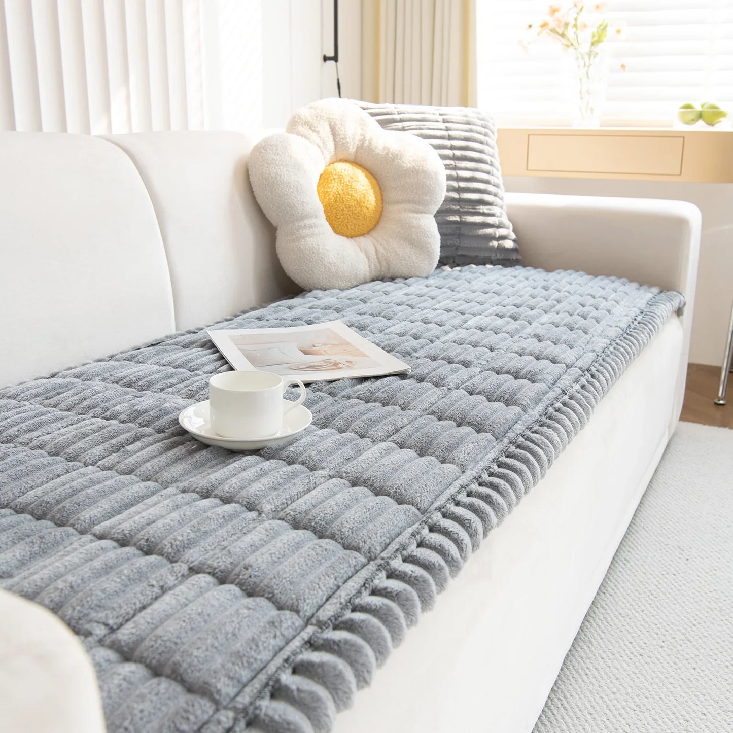 Velours côteléconfort | housse de canapé en peluche antidérapante