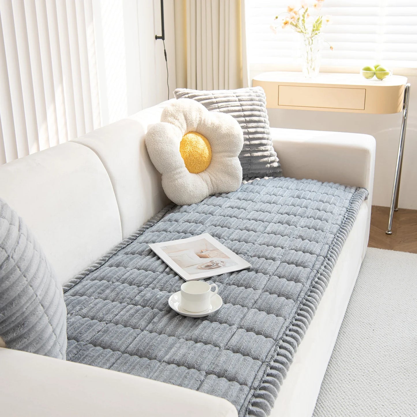 Velours côteléconfort | housse de canapé en peluche antidérapante