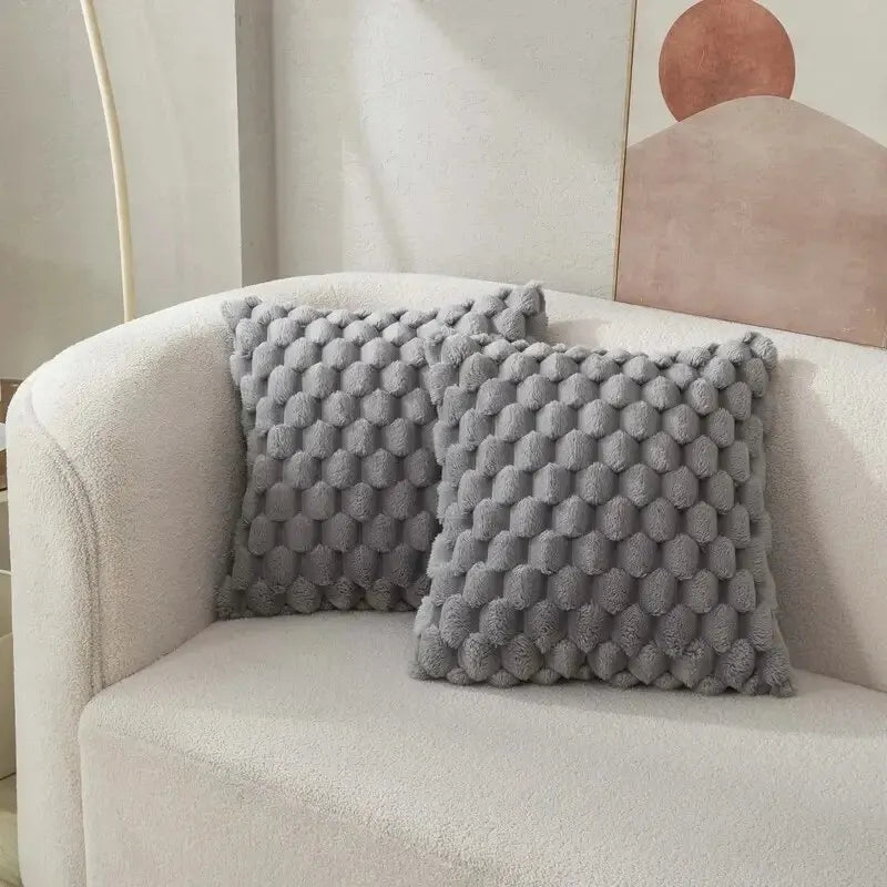 FluffyGrids | zachte kussensloop met ananaspatroon