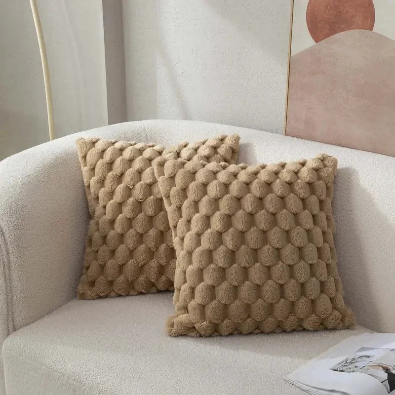 FluffyGrids | zachte kussensloop met ananaspatroon