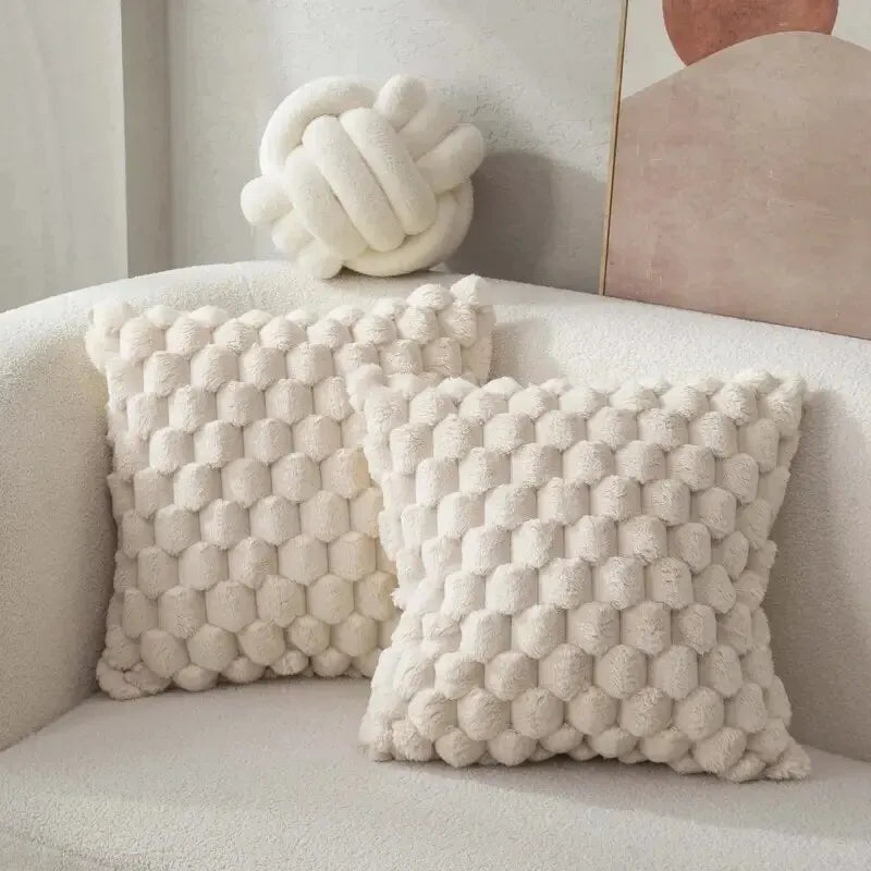 FluffyGrids | zachte kussensloop met ananaspatroon