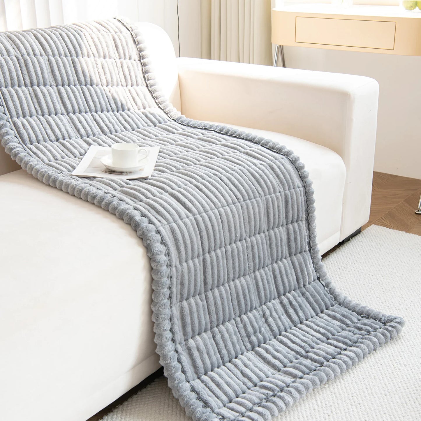 Velours côteléconfort | housse de canapé en peluche antidérapante