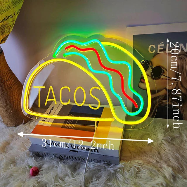Quickbite - nachtlampje met neonreclame voor fastfood
