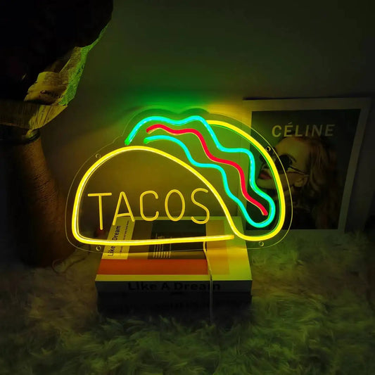 Quickbite - nachtlampje met neonreclame voor fastfood