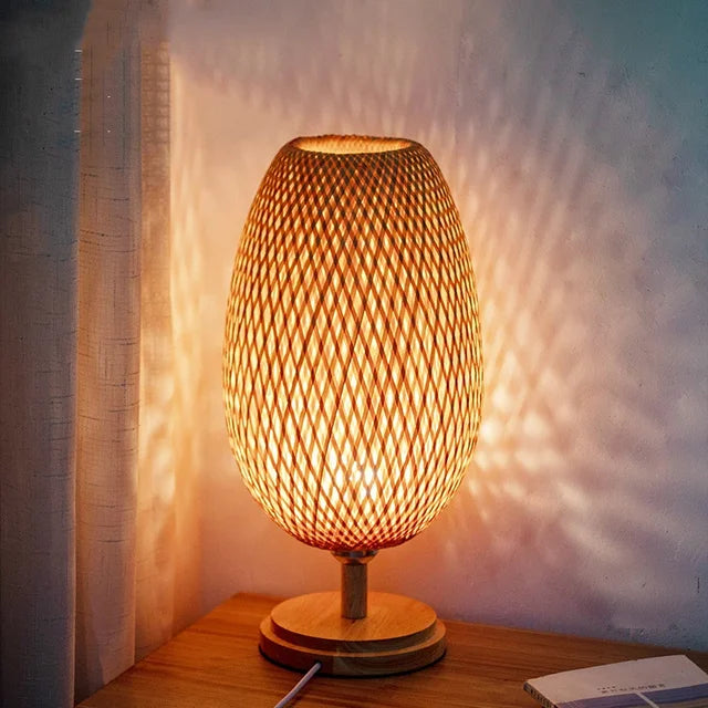 AntiqueBamboo - vintage bamboe tafellamp