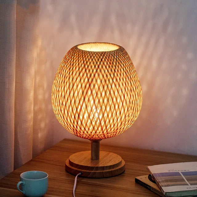 AntiqueBamboo - vintage bamboe tafellamp