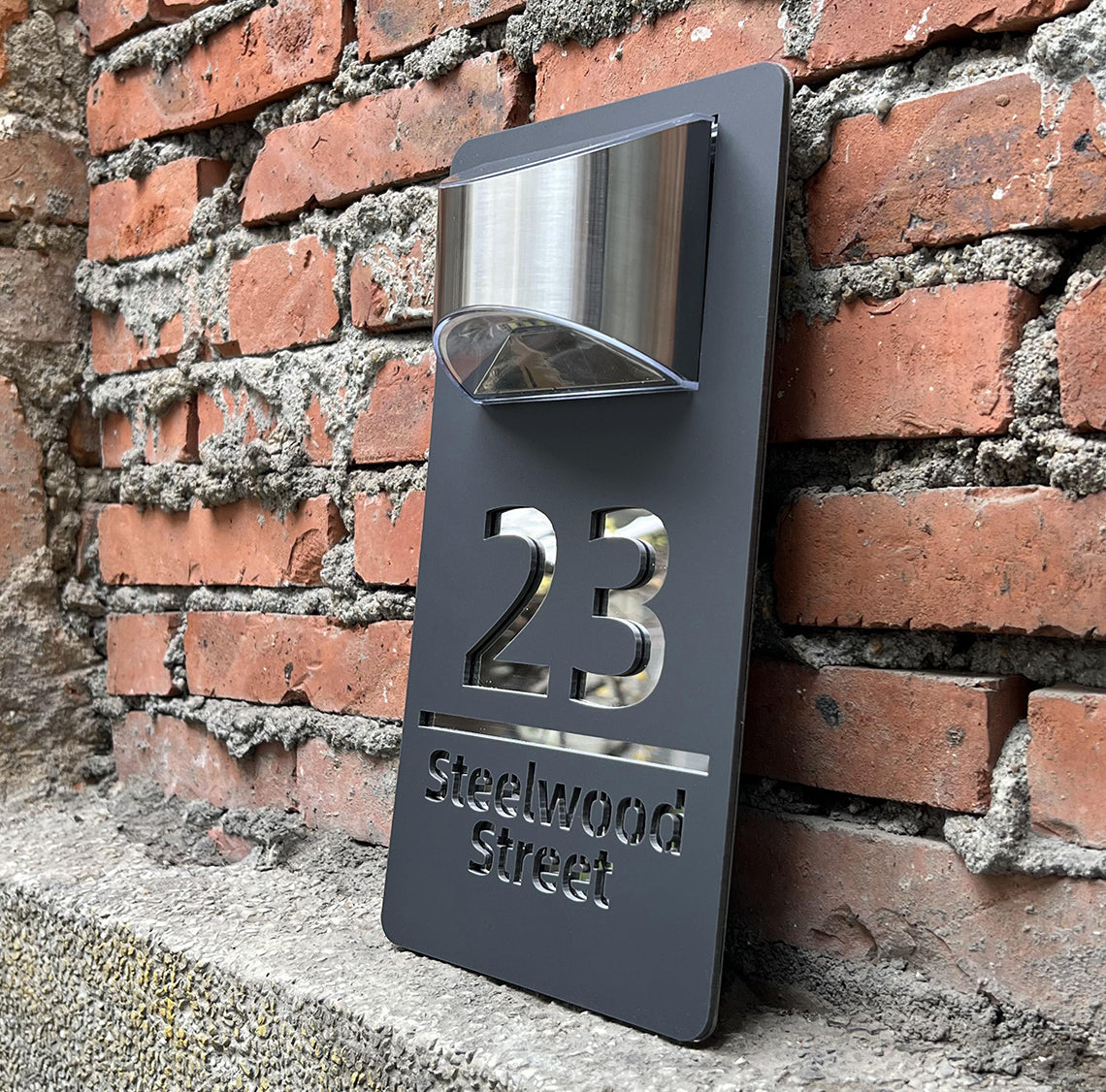 Gepersonaliseerde solar led light huisnummerbord