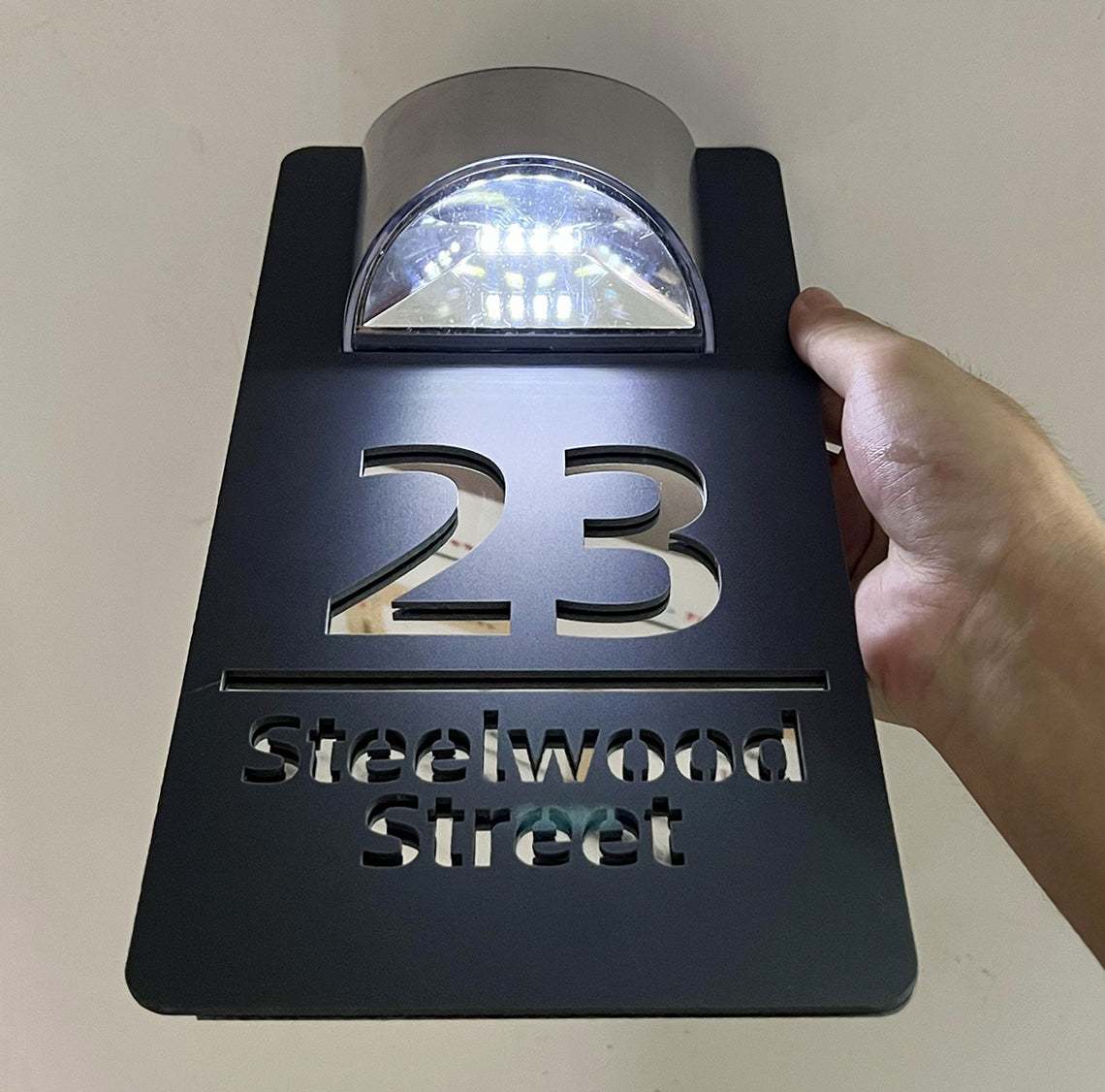 Gepersonaliseerde solar led light huisnummerbord
