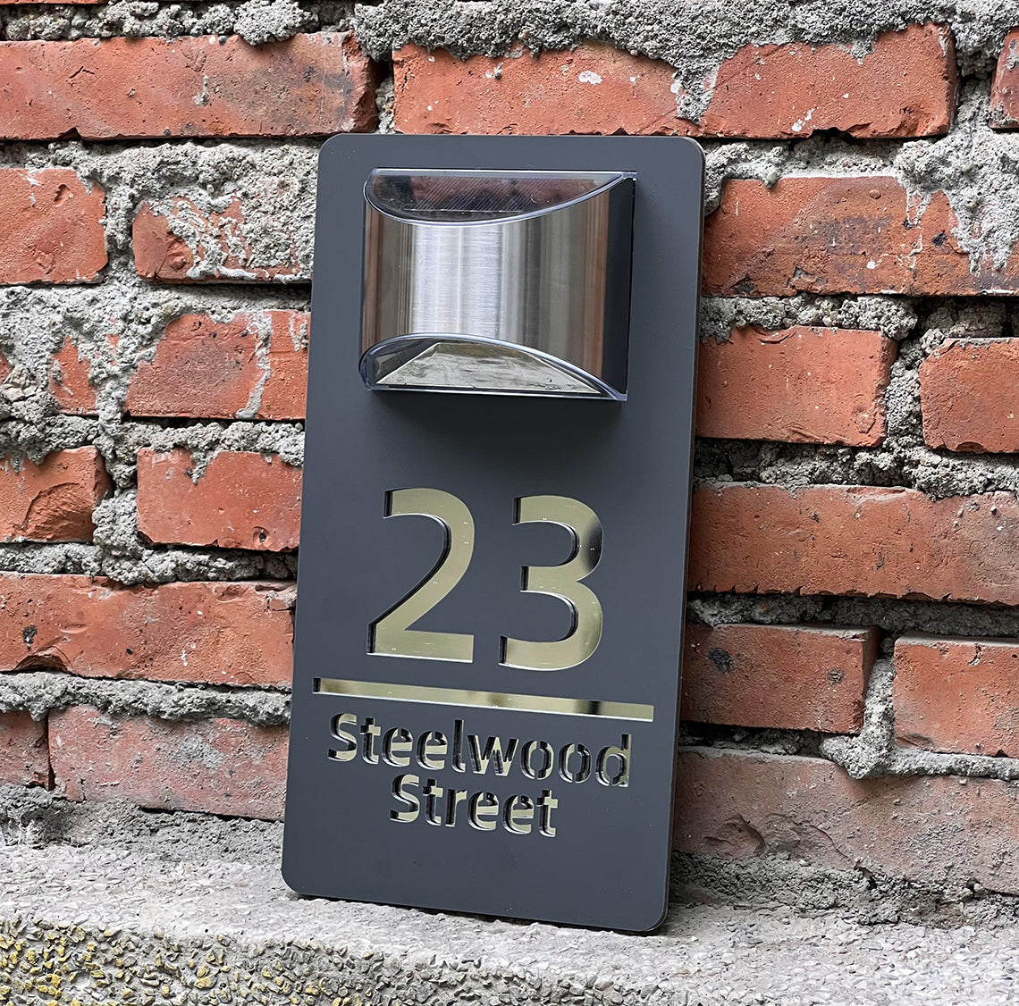 Gepersonaliseerde solar led light huisnummerbord