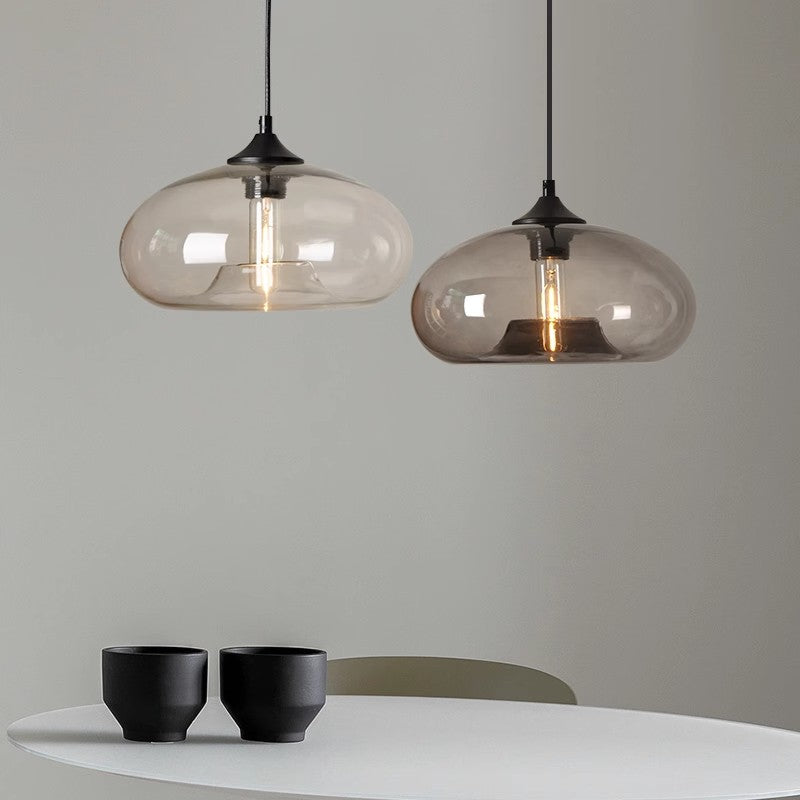 Moderne retro hanglamp in glas-in-lood