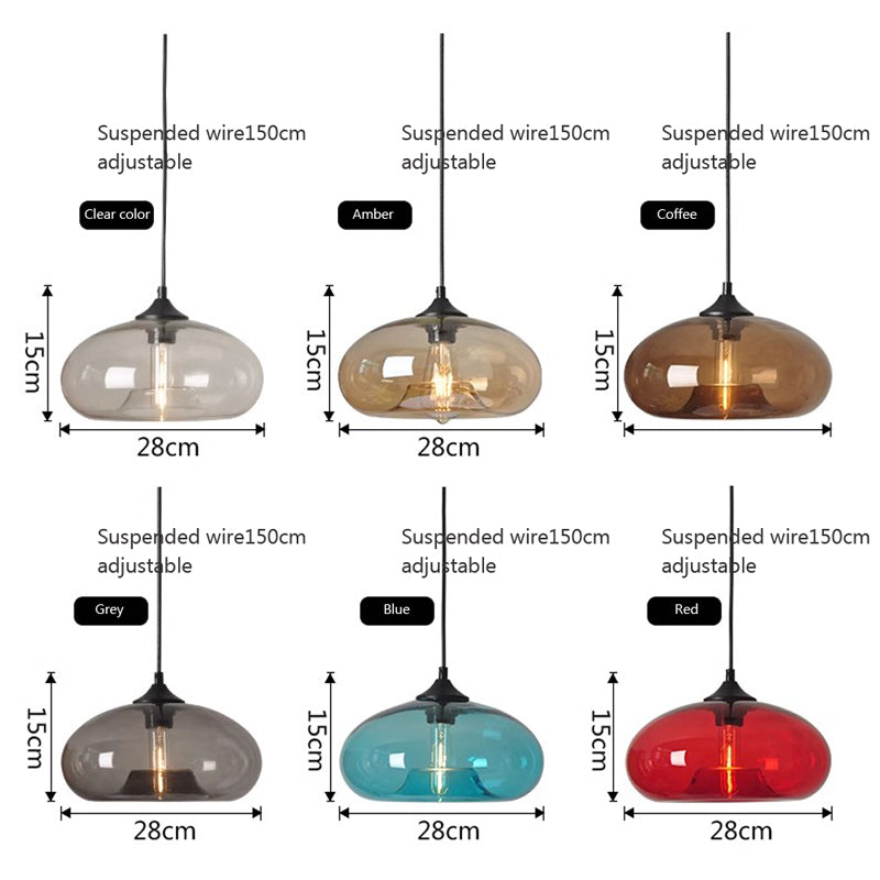 Moderne retro hanglamp in glas-in-lood