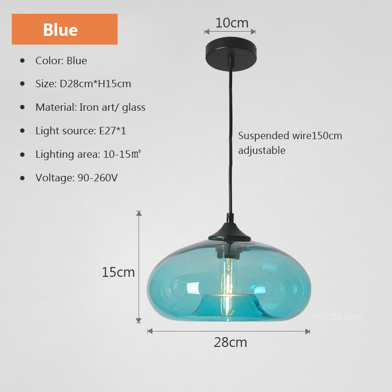 Moderne retro hanglamp in glas-in-lood