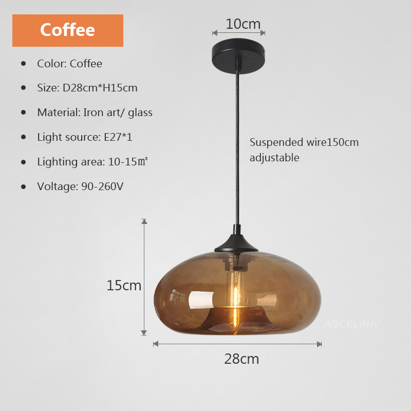 Moderne retro hanglamp in glas-in-lood