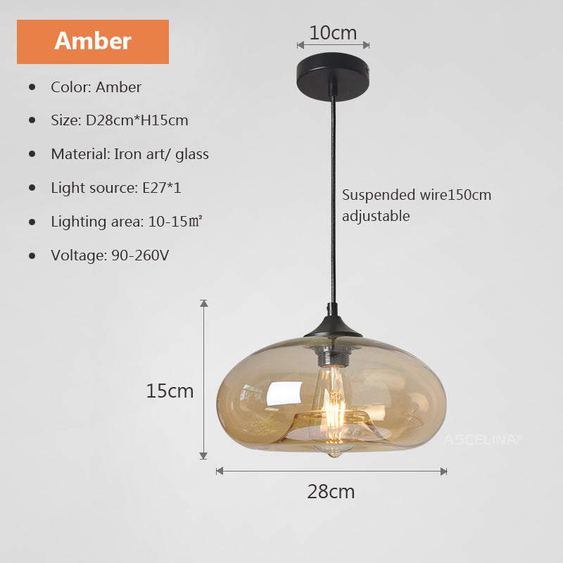 Moderne retro hanglamp in glas-in-lood
