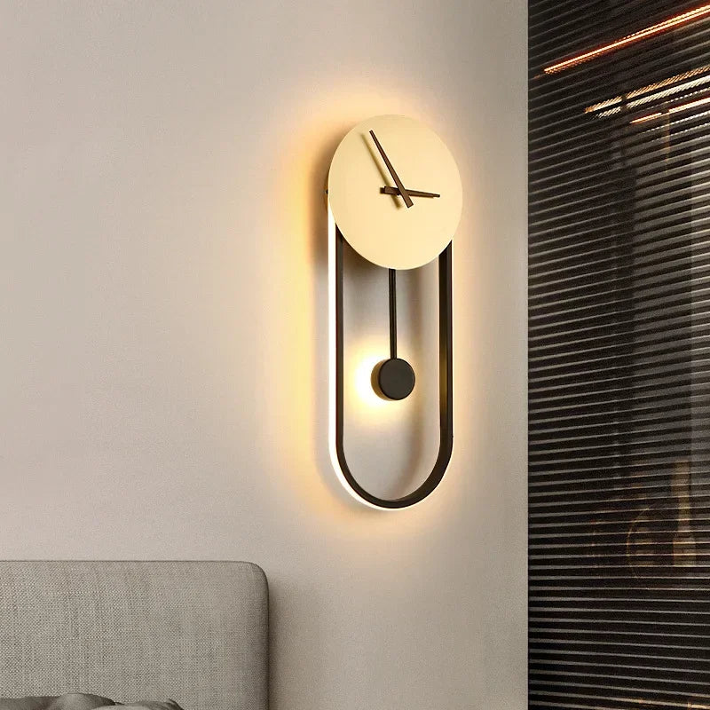 Moderne led-klokwandlamp