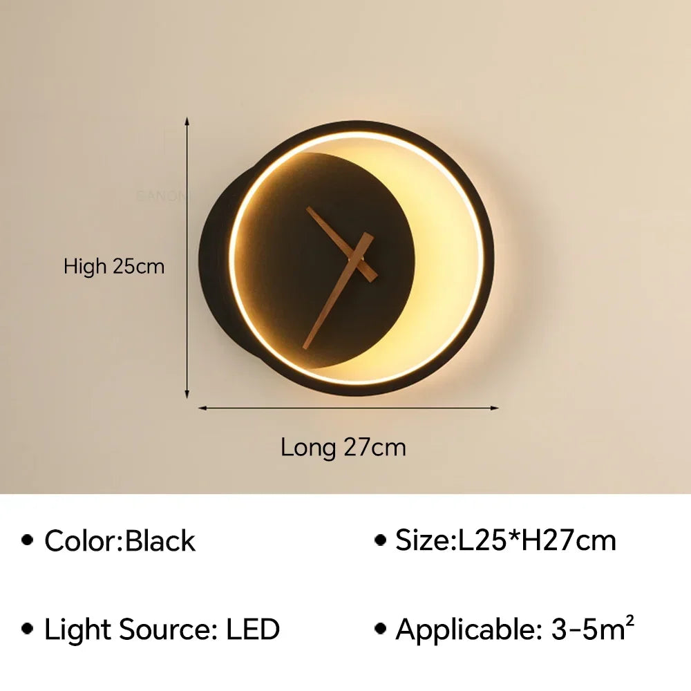 Moderne led-klokwandlamp