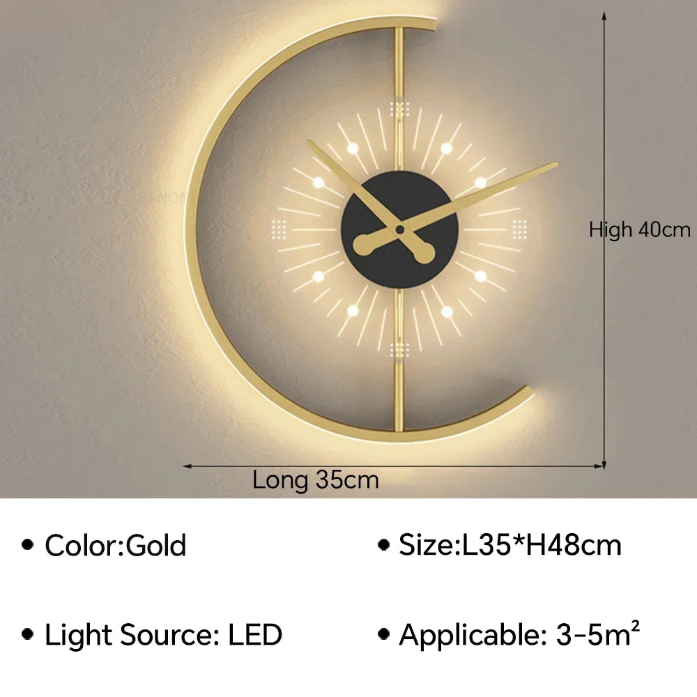 Moderne led-klokwandlamp