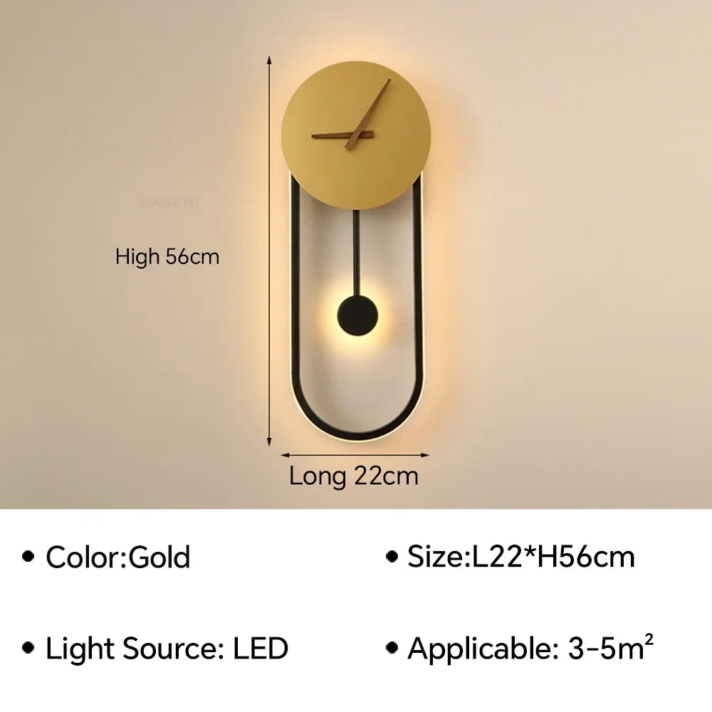 Moderne led-klokwandlamp