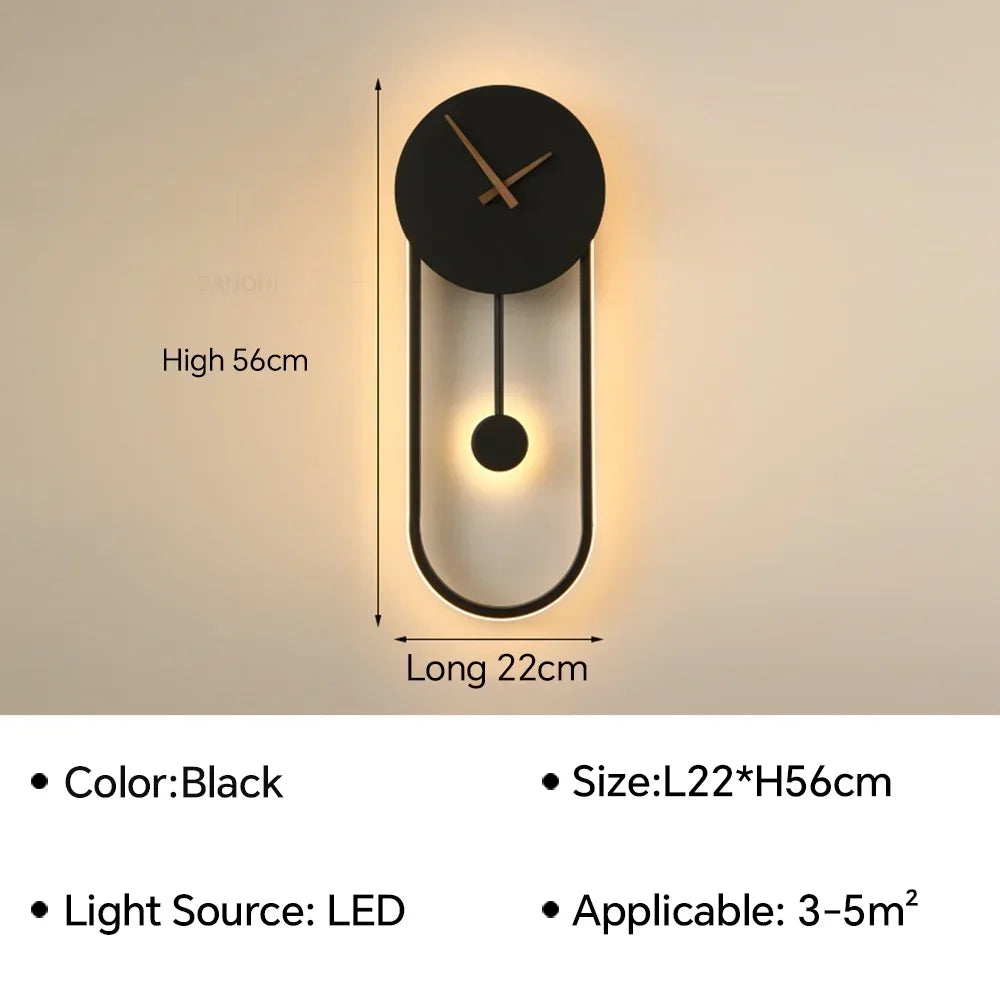 Moderne led-klokwandlamp