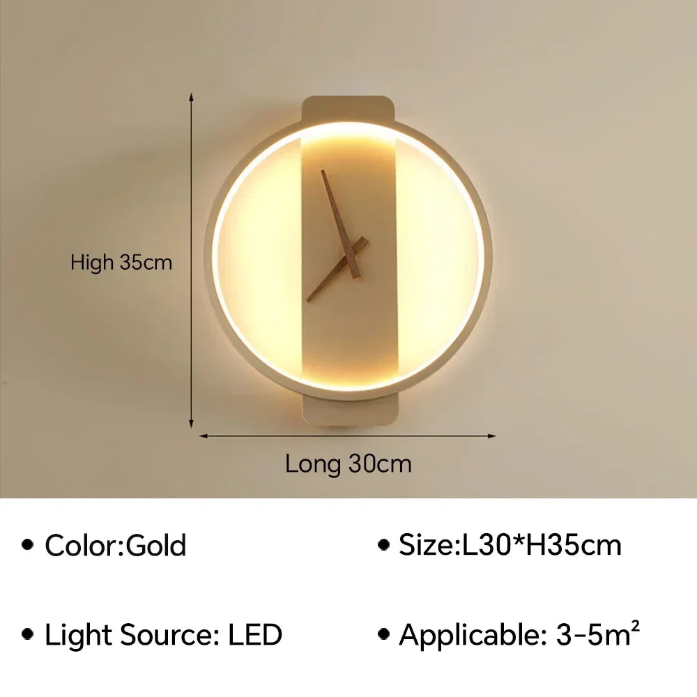 Moderne led-klokwandlamp