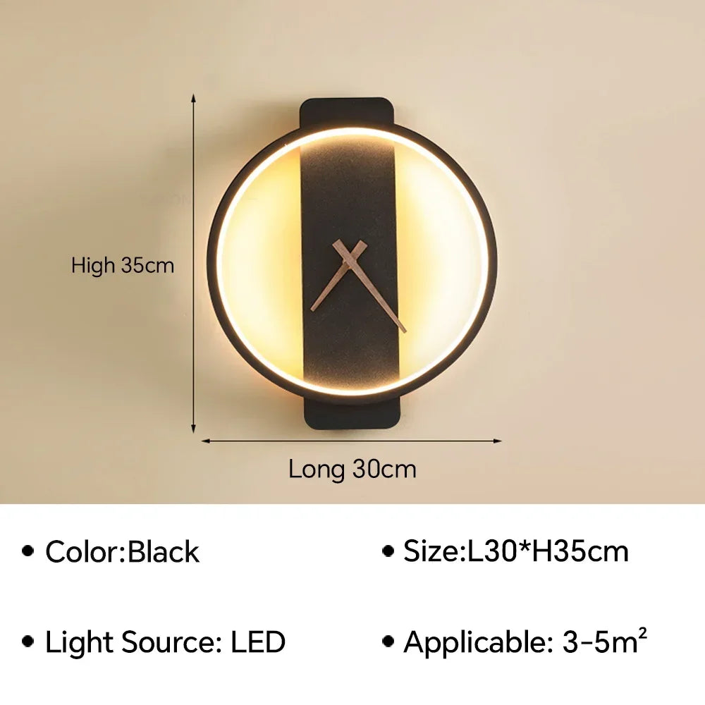 Moderne led-klokwandlamp