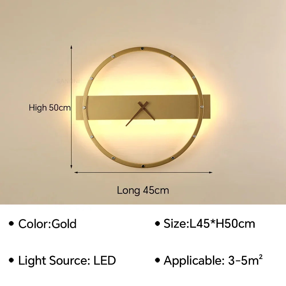 Moderne led-klokwandlamp