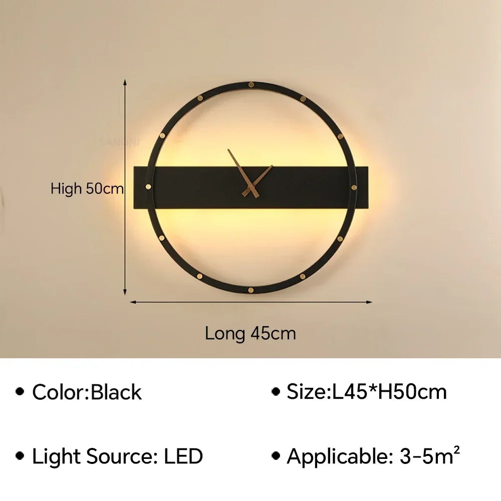 Moderne led-klokwandlamp