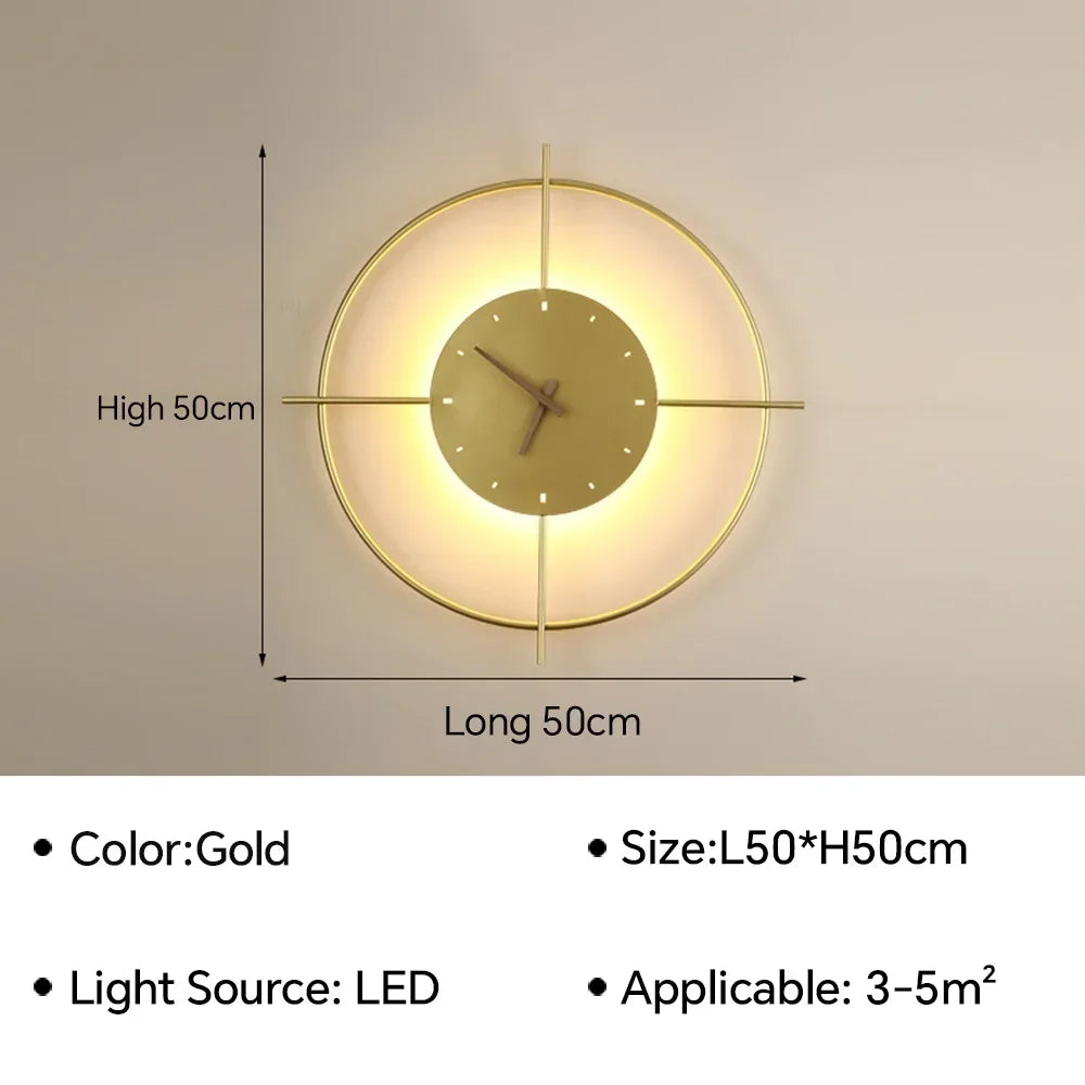 Moderne led-klokwandlamp