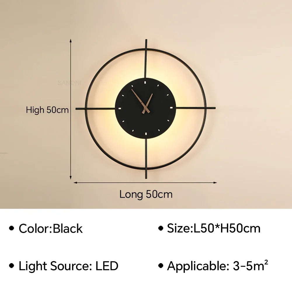 Moderne led-klokwandlamp