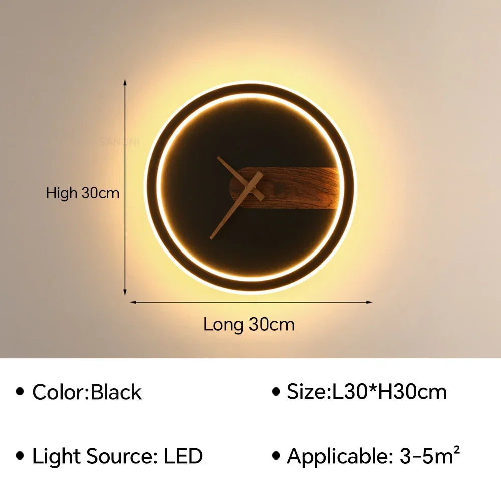 Moderne led-klokwandlamp