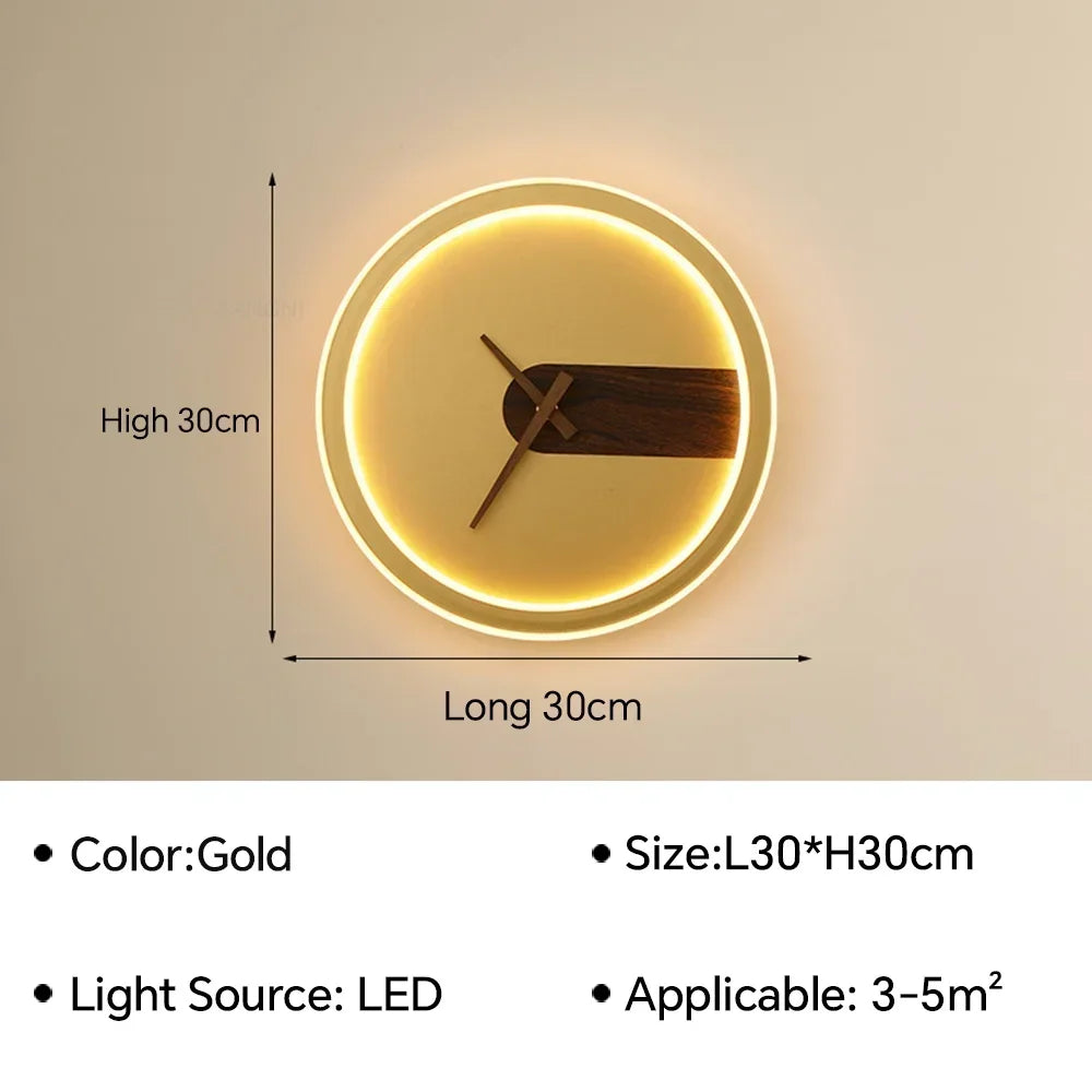 Moderne led-klokwandlamp