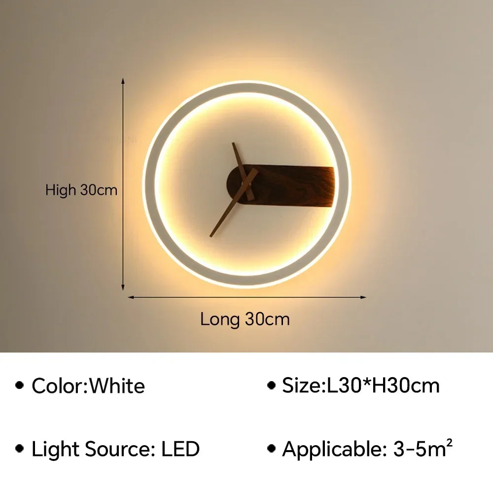 Moderne led-klokwandlamp