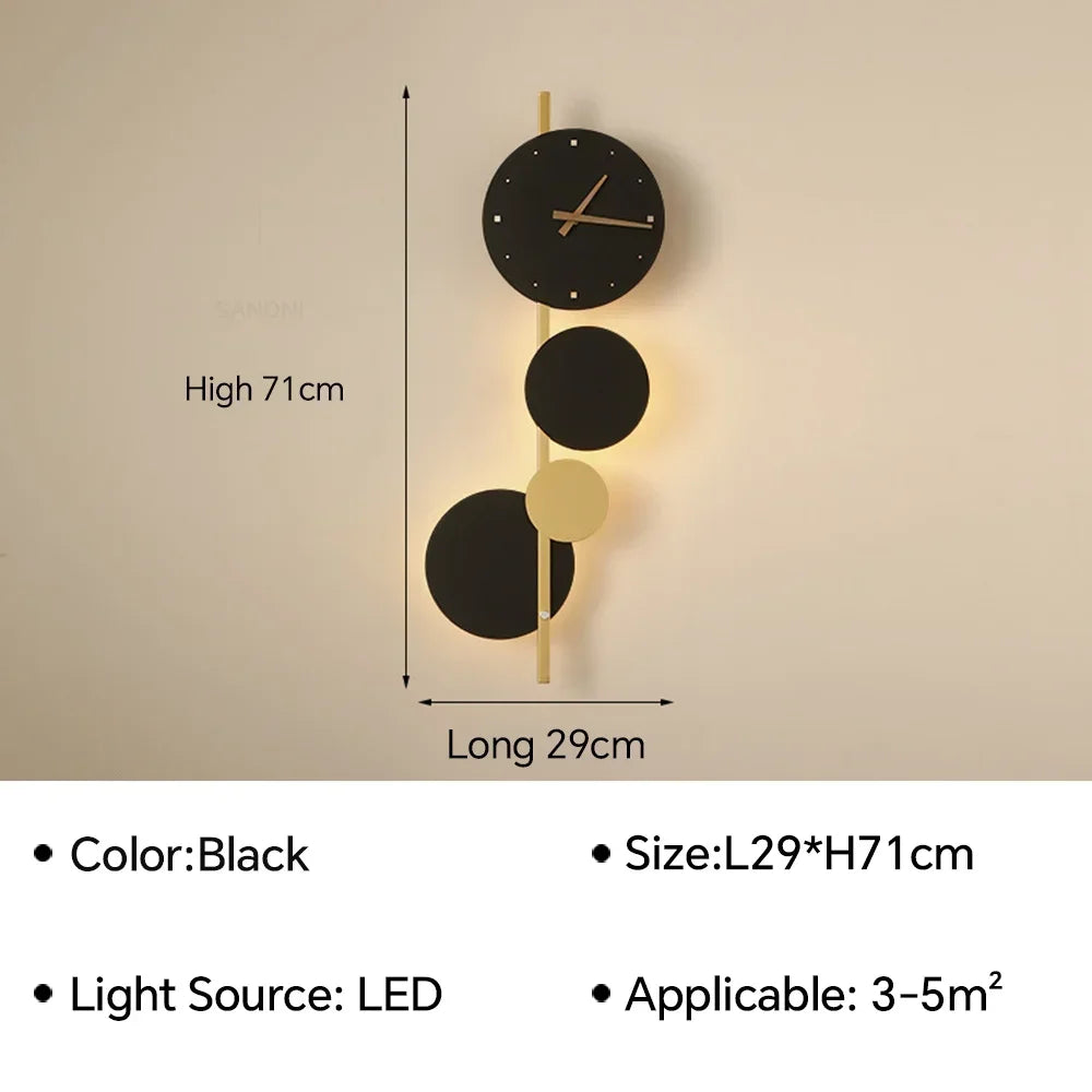 Moderne led-klokwandlamp