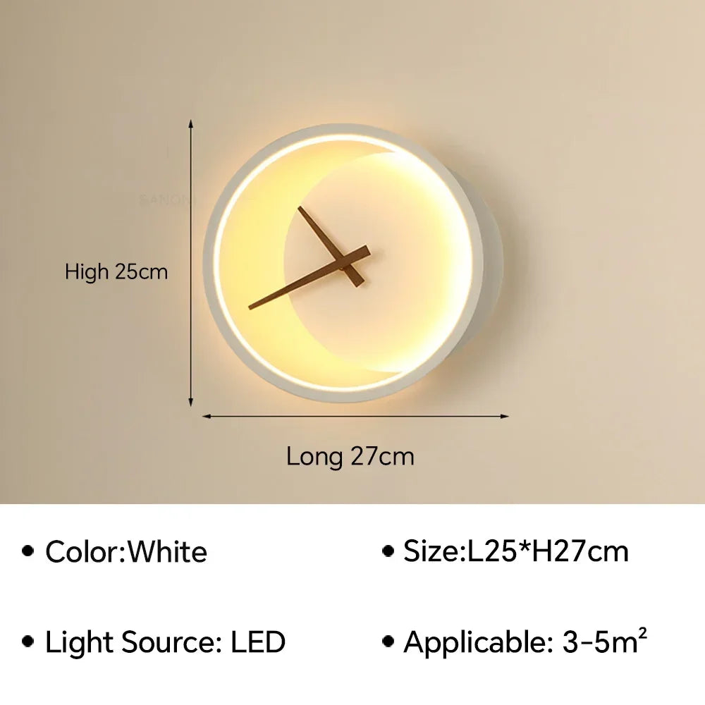 Moderne led-klokwandlamp