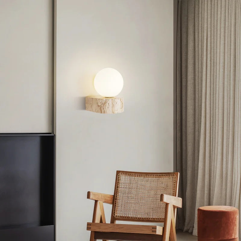 Natuurstenen wandlamp