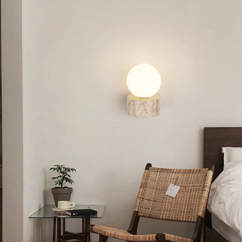 Natuurstenen wandlamp