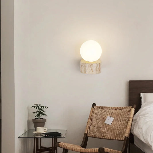 Natuurstenen wandlamp